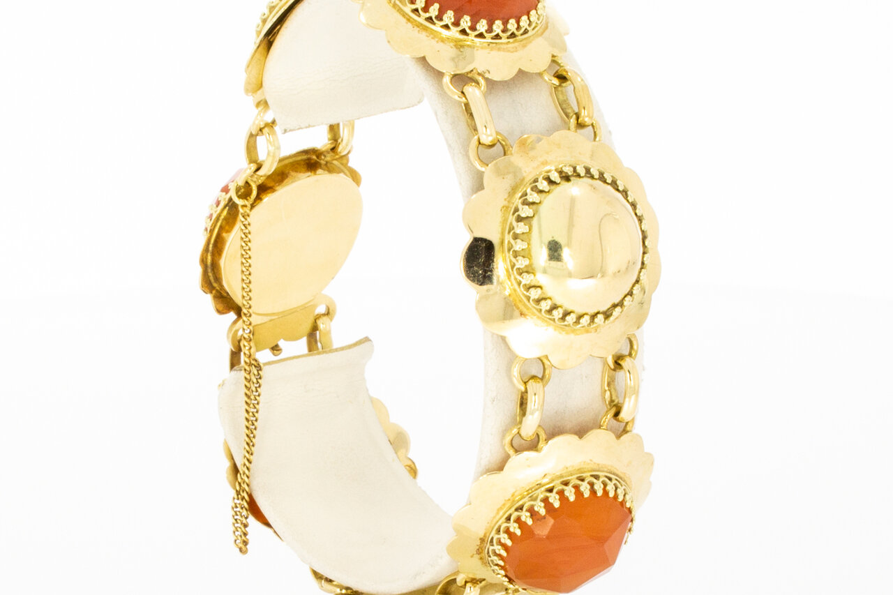 14 Karat Gold Armband mit Karneol - 18 cm
