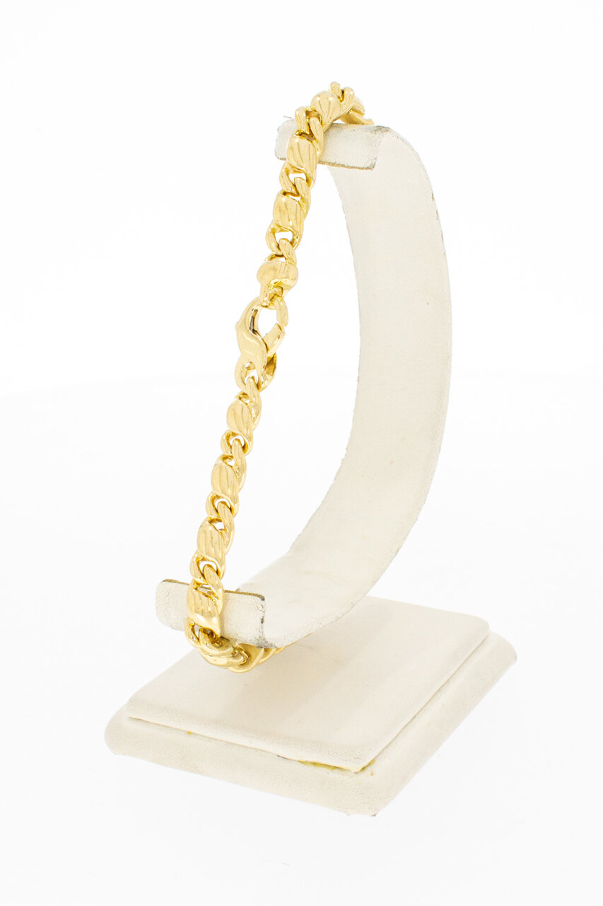 18 Karat Gold Falkenauge Gliederarmband - 24,1 cm