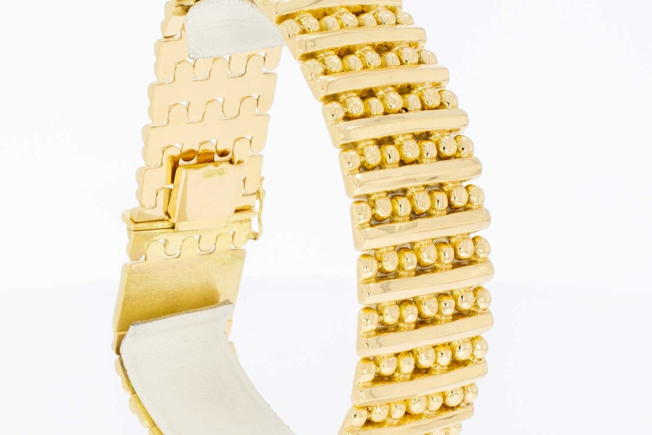 18 Karat gelbgoldene breite Stbchen Armband - 20,5 cm