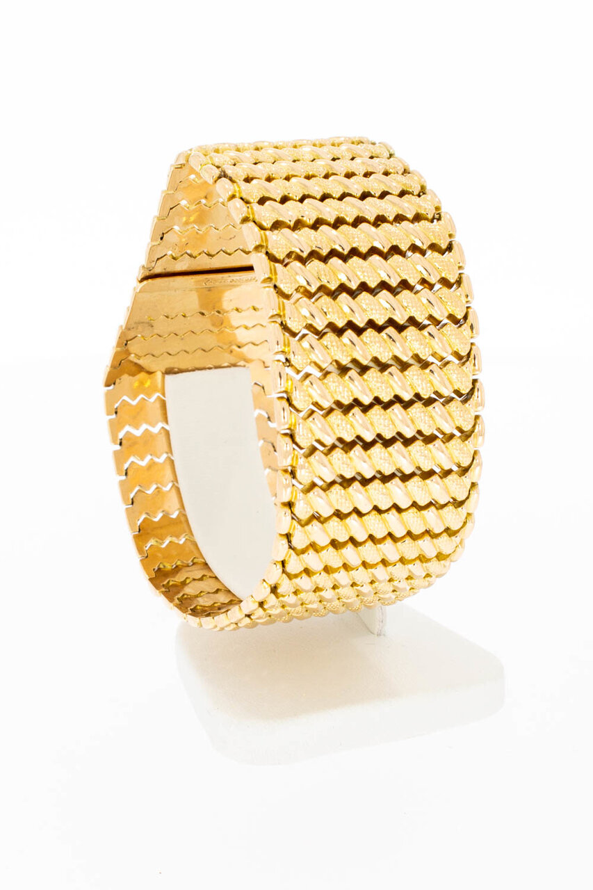 18 Karat Gold breites Vintage Armband - 20,6 cm