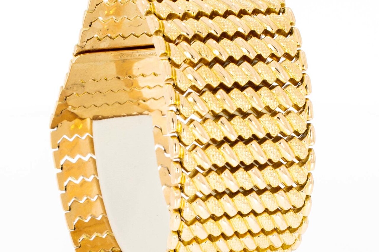 18 Karat Gold breites Vintage Armband - 20,6 cm