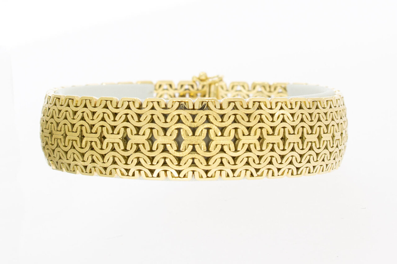 Breites Vintage Gold Armband 14 Karat - 19,4 cm