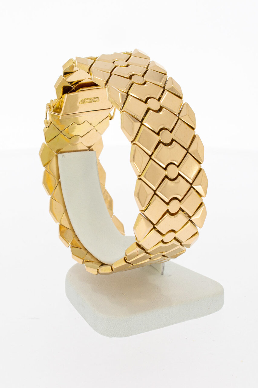 18 Karat Gold breites Gliederarmband - 19,9 cm