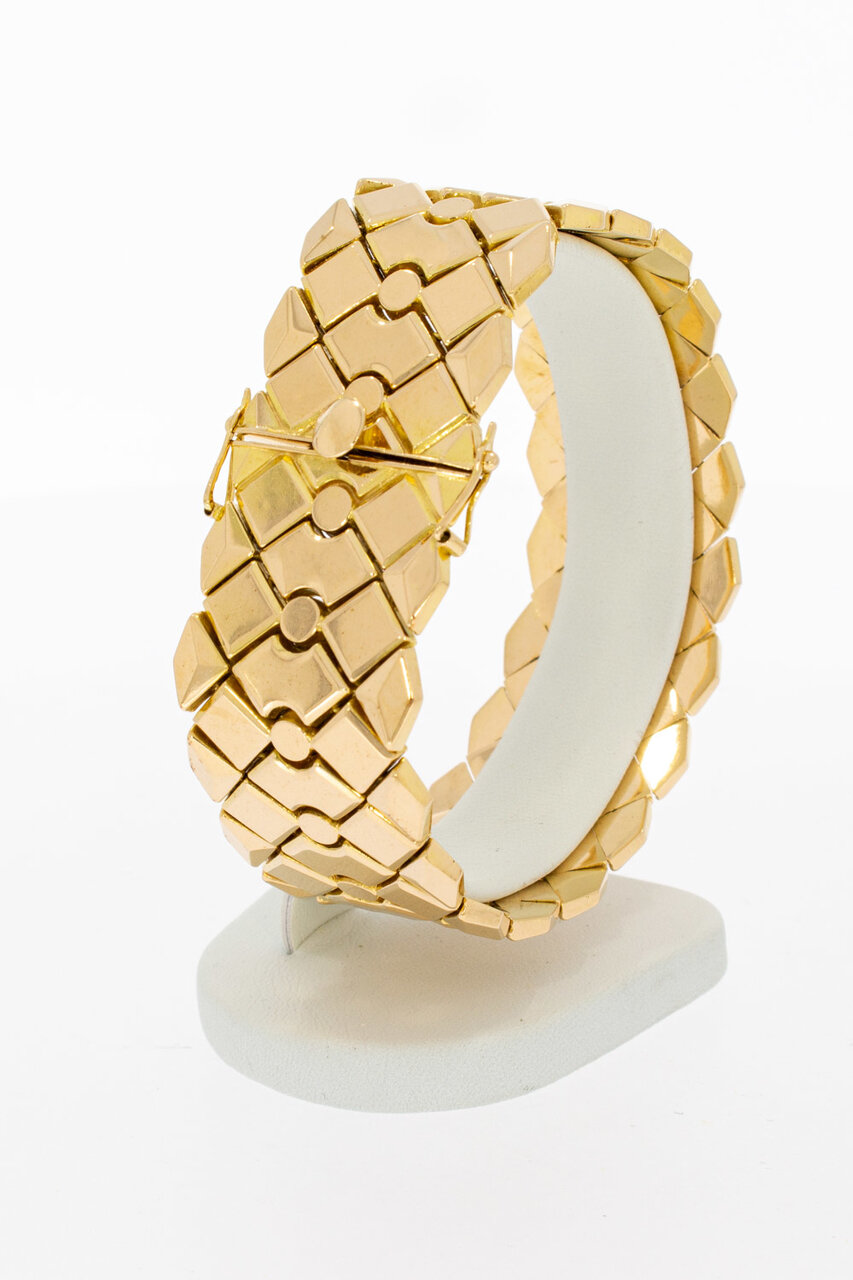 18 Karat Gold breites Gliederarmband - 19,9 cm