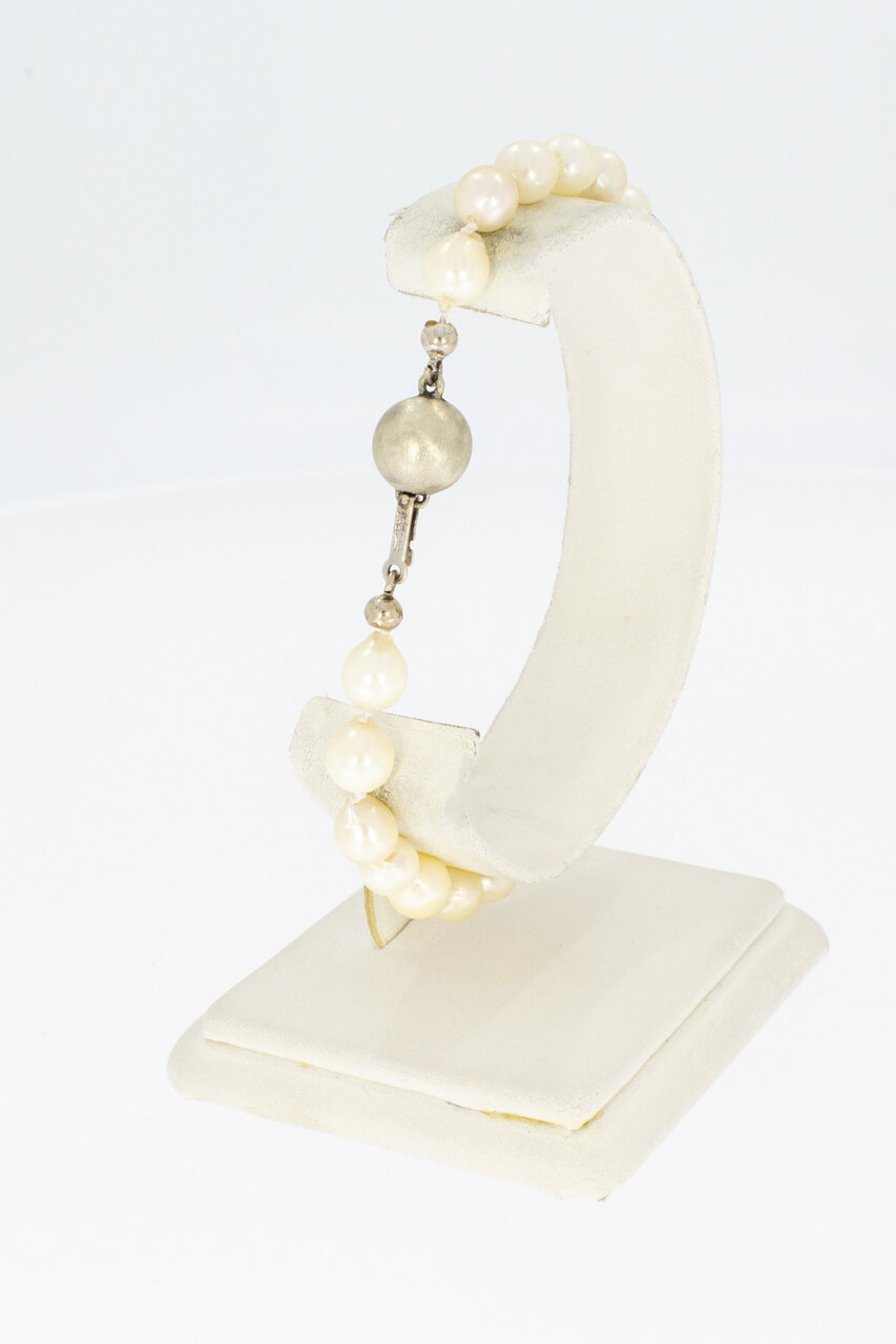 Perlenarmband mit 14 Karat Weißgoldverschluss - 21,4 cm
