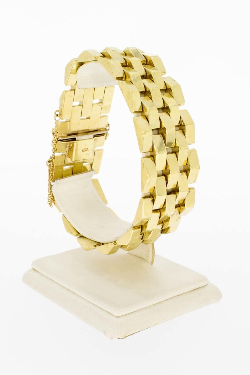 Breites 14 Karat Stäbchen Gold Armband- 20,3 cm