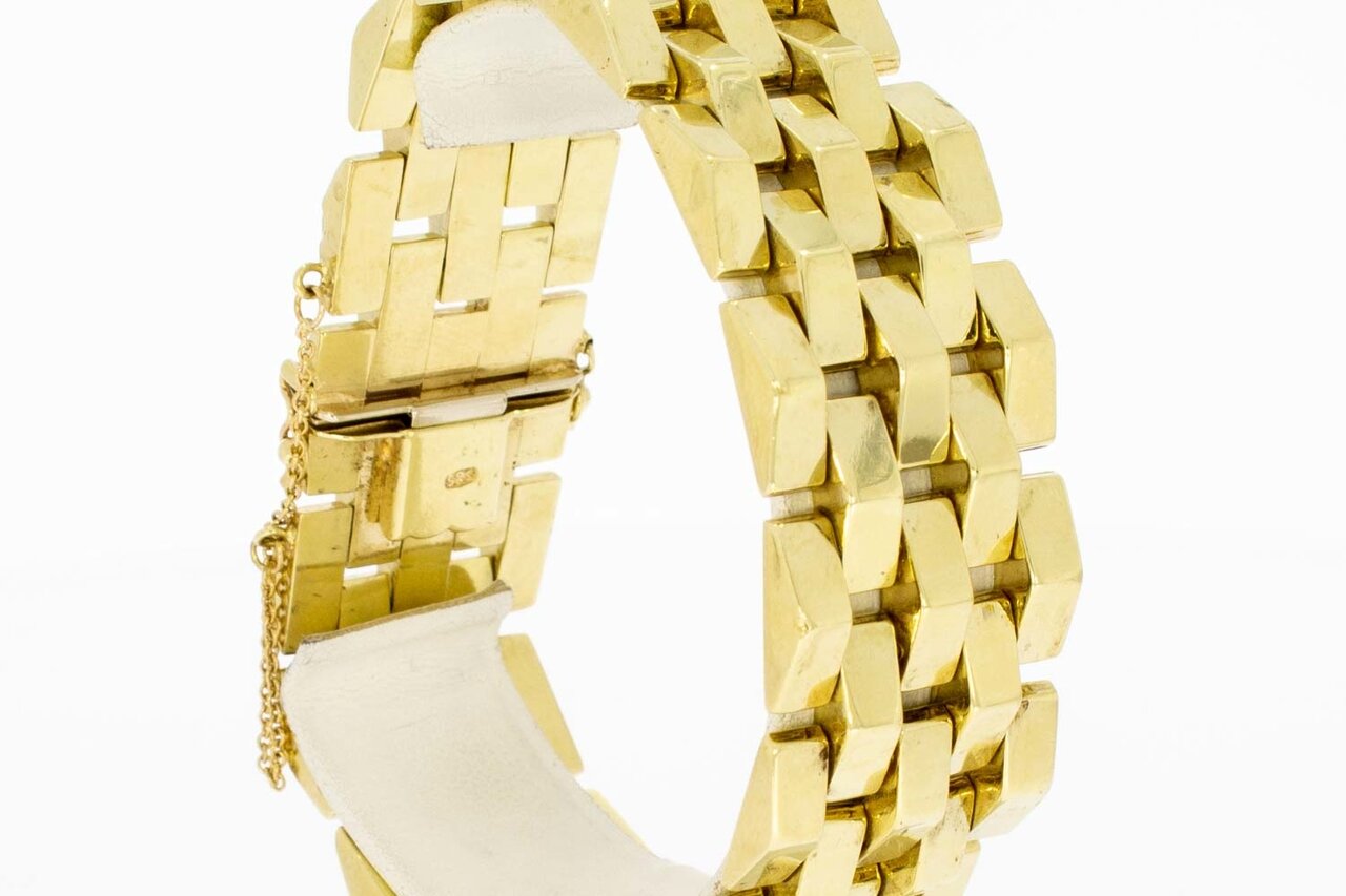 Breites 14 Karat Stäbchen Gold Armband- 20,3 cm