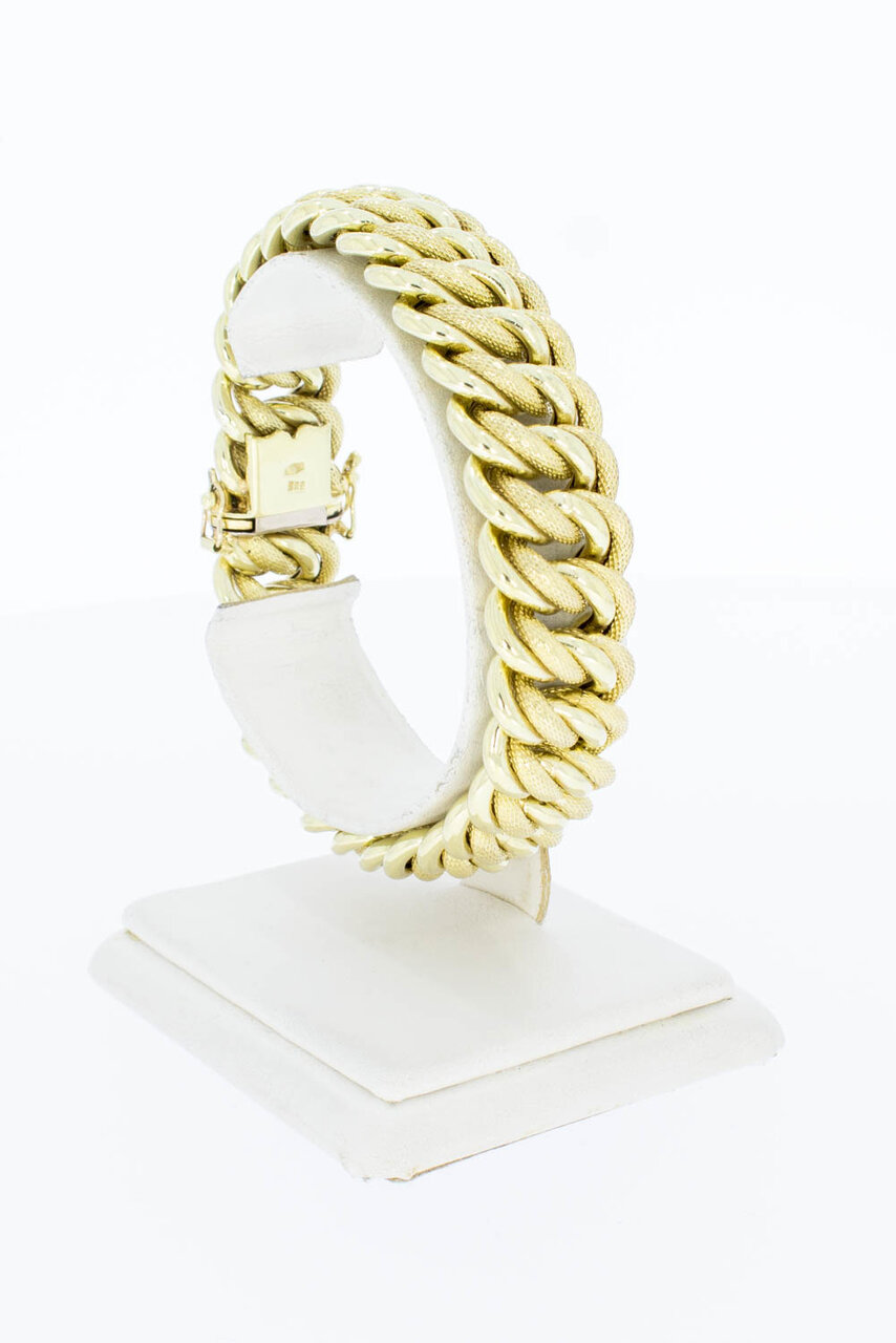 14 Karat Gold geflochtenes breites Armband - 19,9 cm