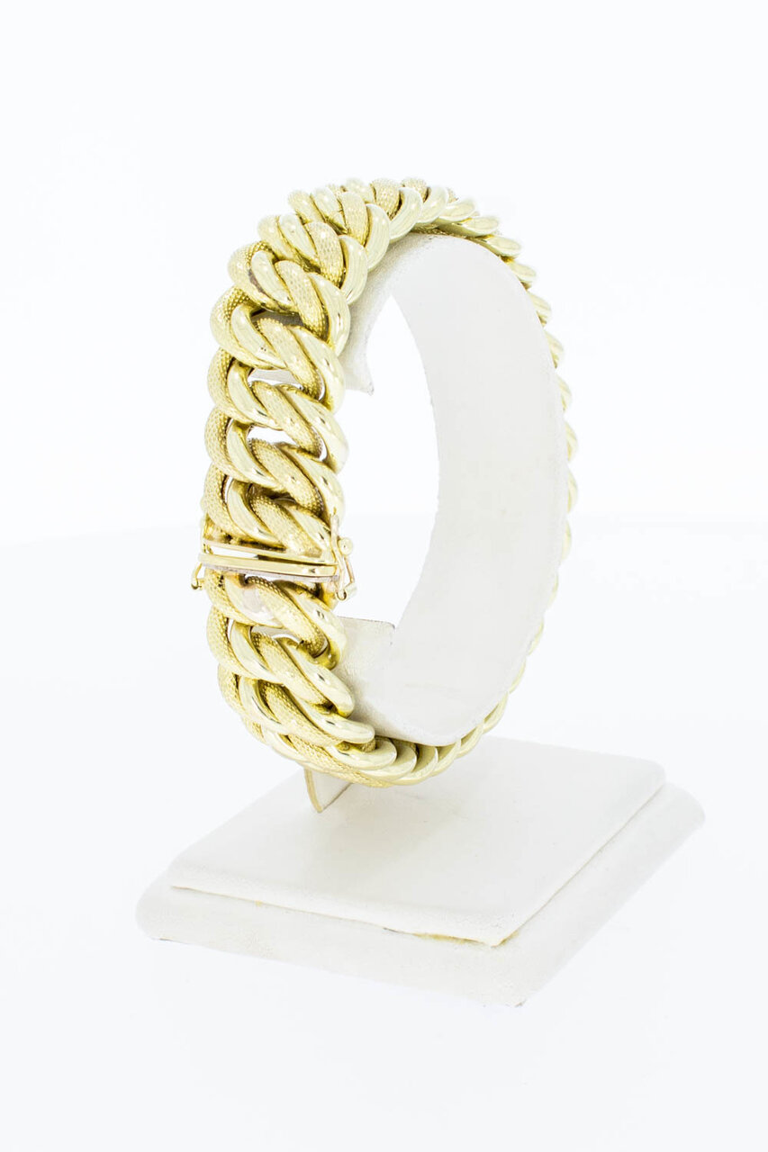14 Karat Gold geflochtenes breites Armband - 19,9 cm