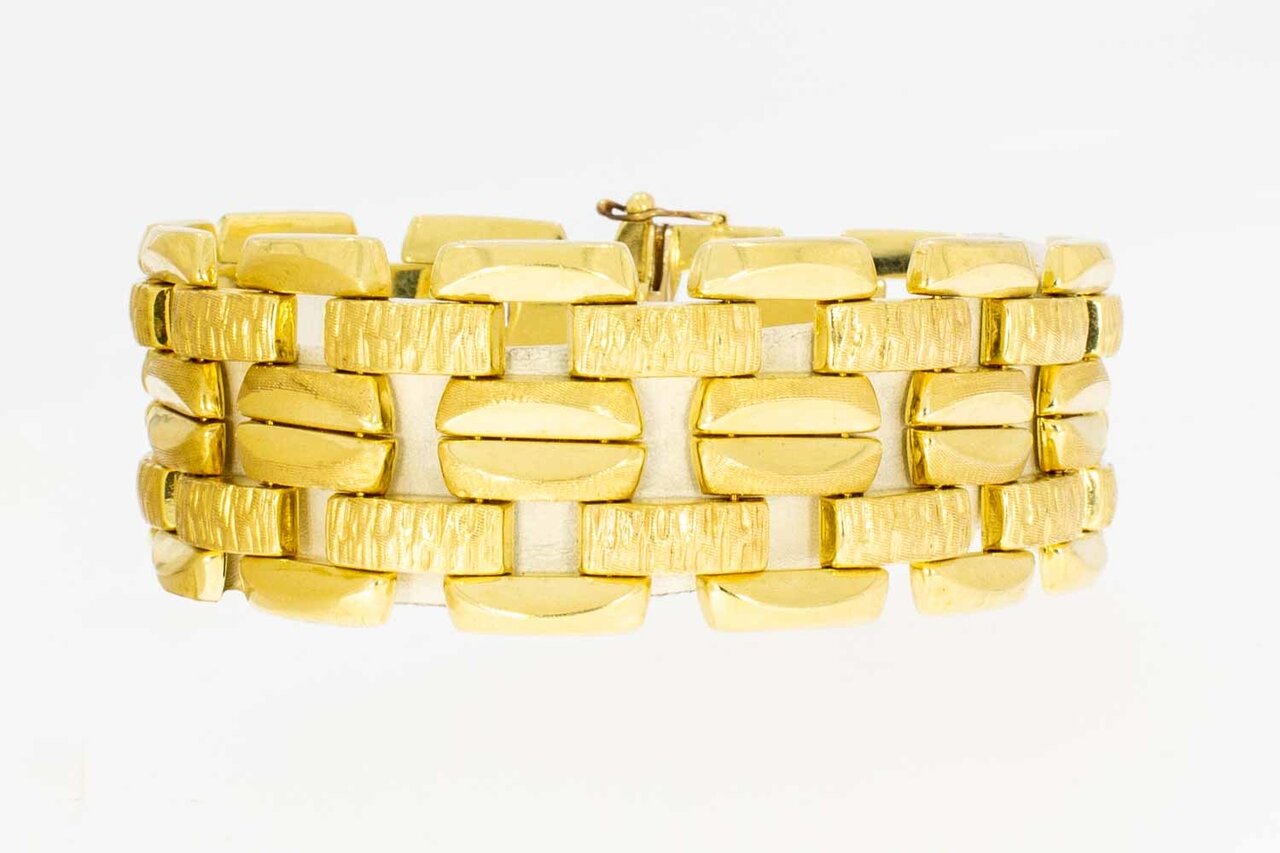 14 Karat Gold breites Barrenarmband - 21,2 cm