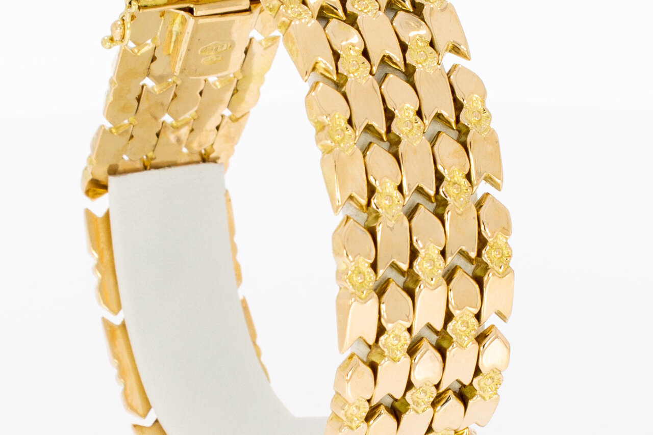 18 Karat Gold breites Vintage Armband - 19,8 cm