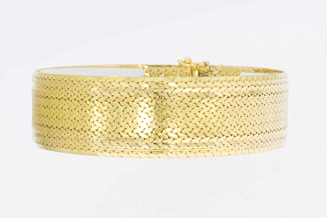 18K Gold breites Vintage Armband - 18,2 cm