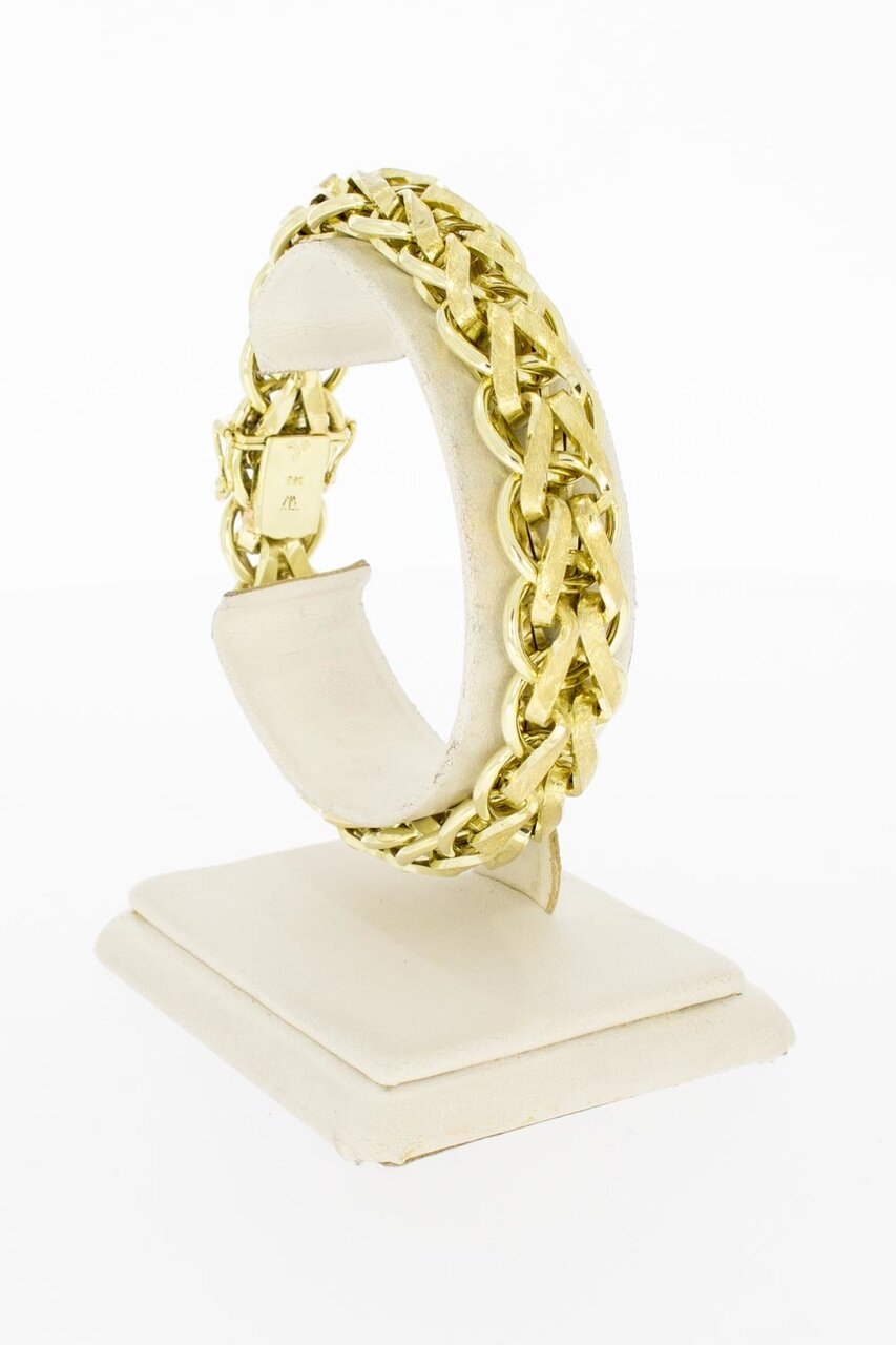 Grobes geflochtenes Gold Armband 14 Karat - 20,5 cm