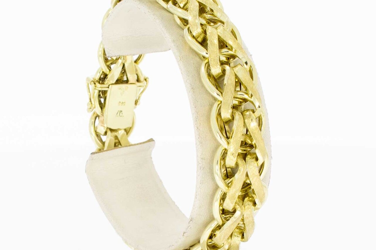Grobes geflochtenes Gold Armband 14 Karat - 20,5 cm