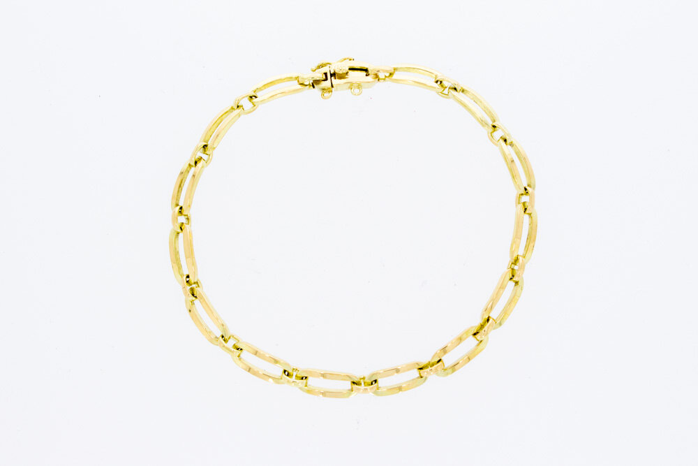 Armband 585 Gold mit ovalen offenen Gliedern - 20 cm