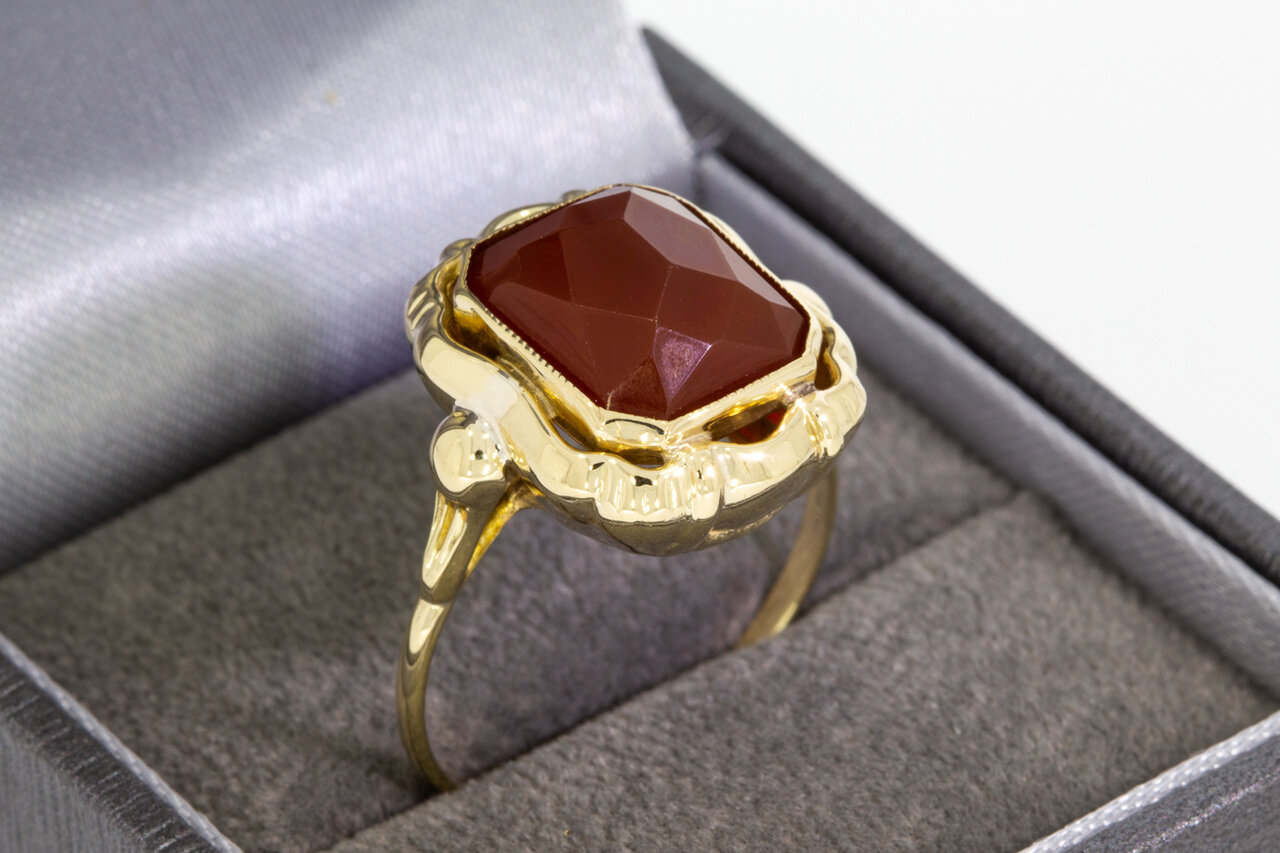 14 Karat Vintage Marquis Karneol Gold Ring  - 19,4
