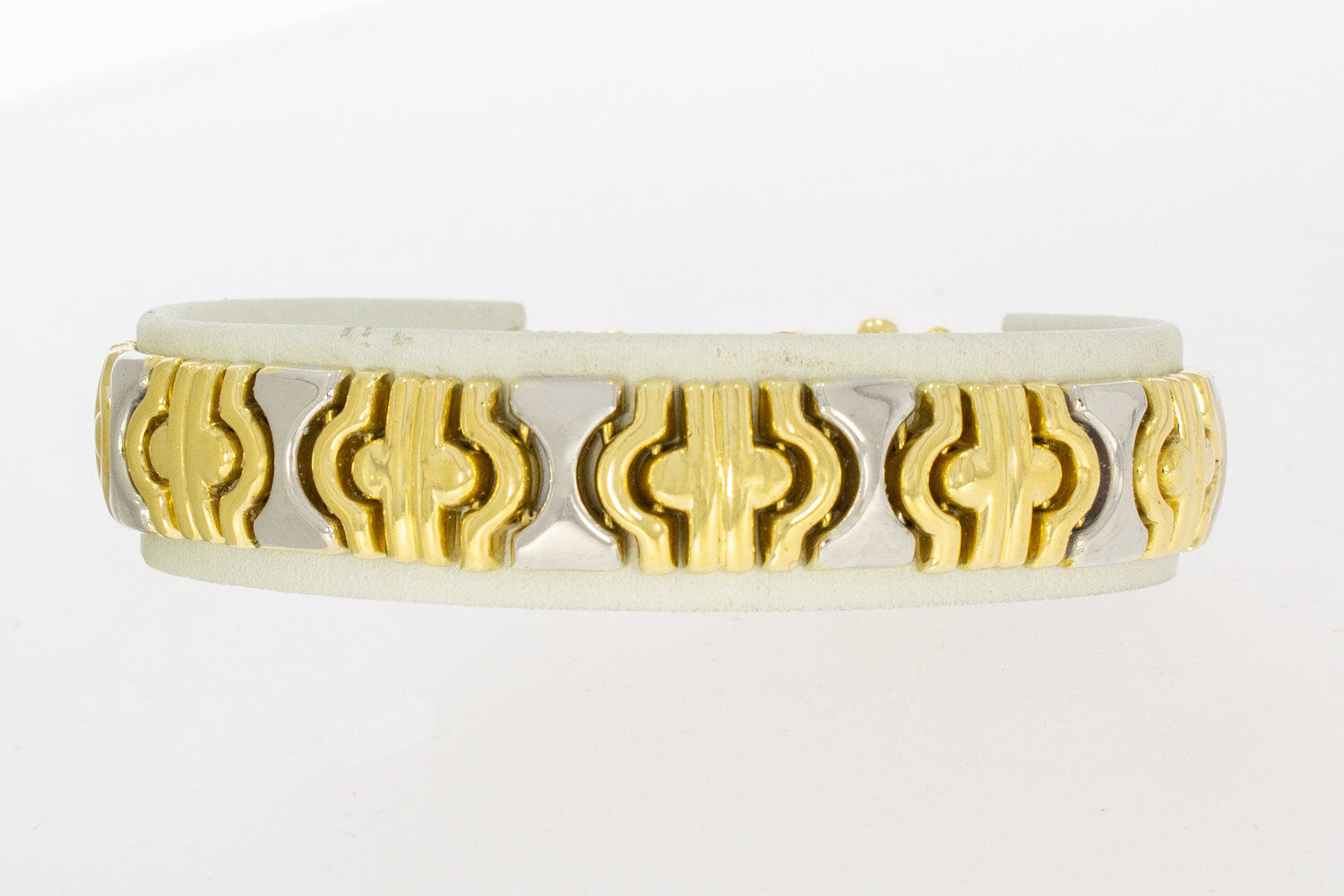 18 Karat bicolor goldenes Königsarmband - 19,1 cm
