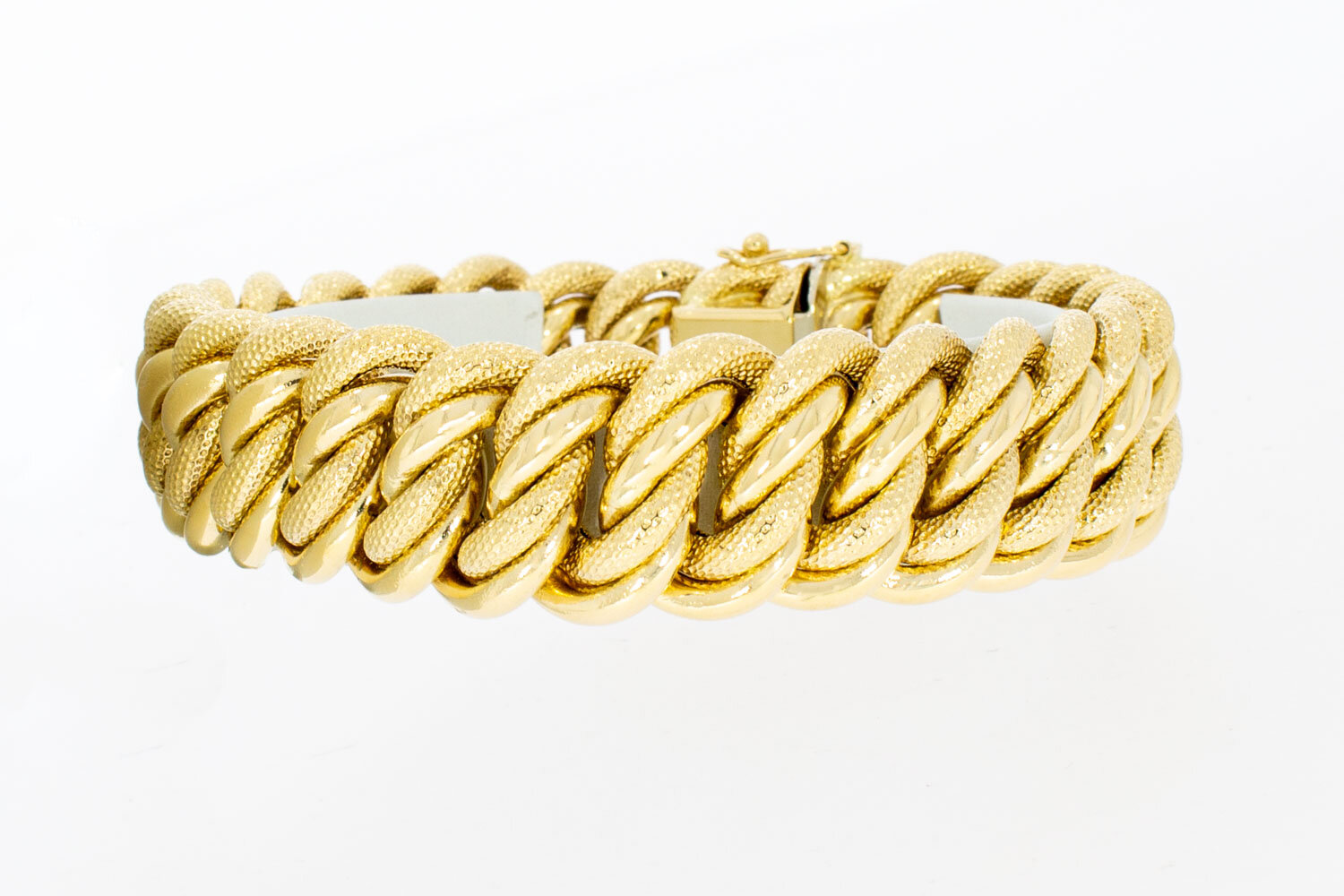 Breites geflochtenes Armband aus 18 Karat Gold - 21,2 mm
