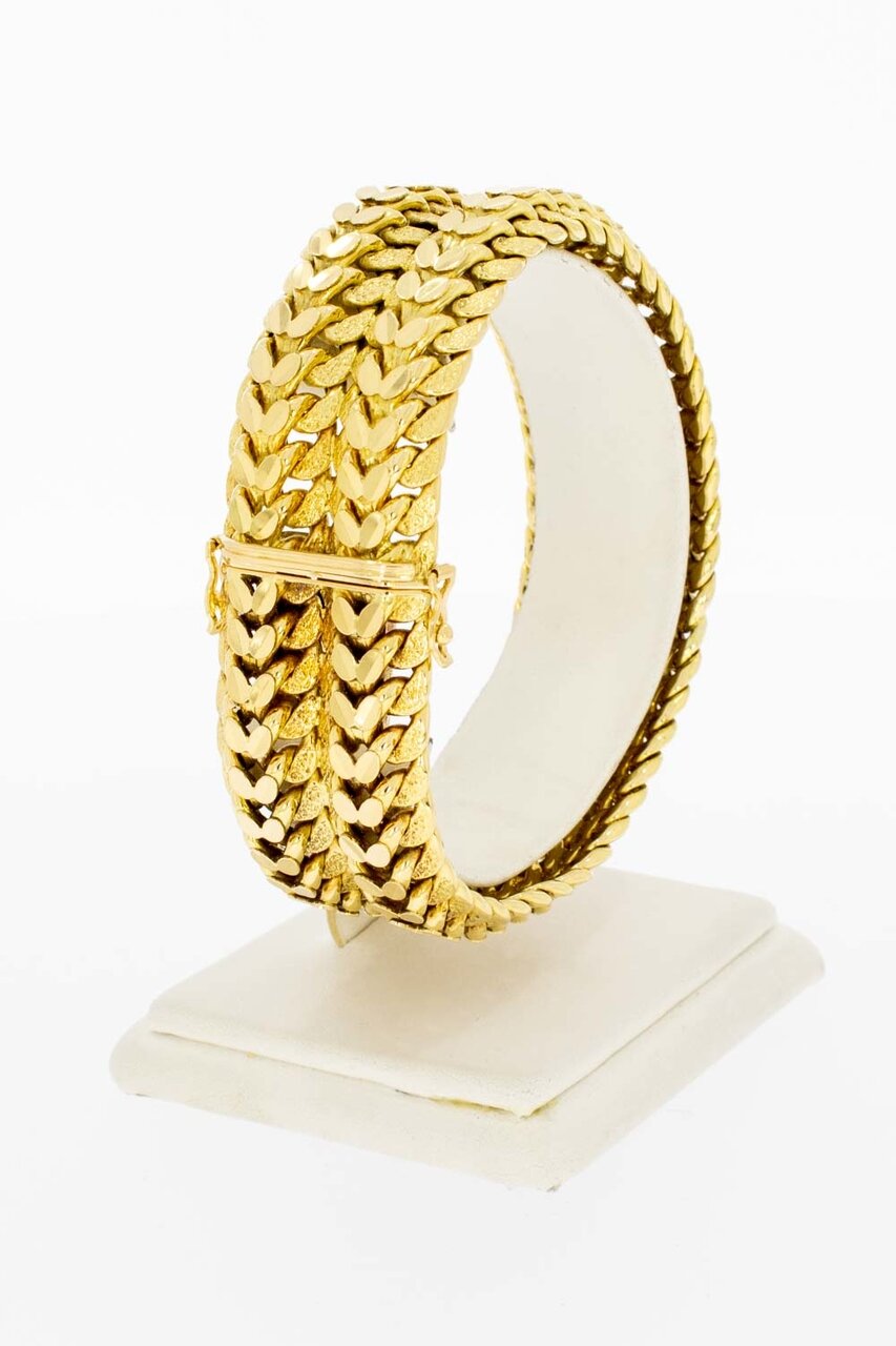 Geflochtenes 18 Karat breites Gold Armband - 19,7 cm