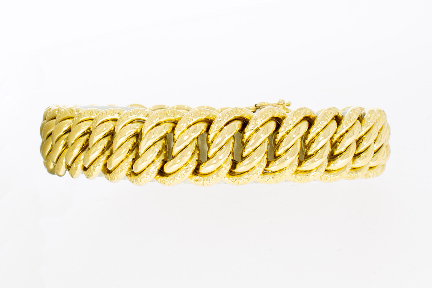 Breites geflochtenes Vintage Armband 18 Karat Gold - 23 cm