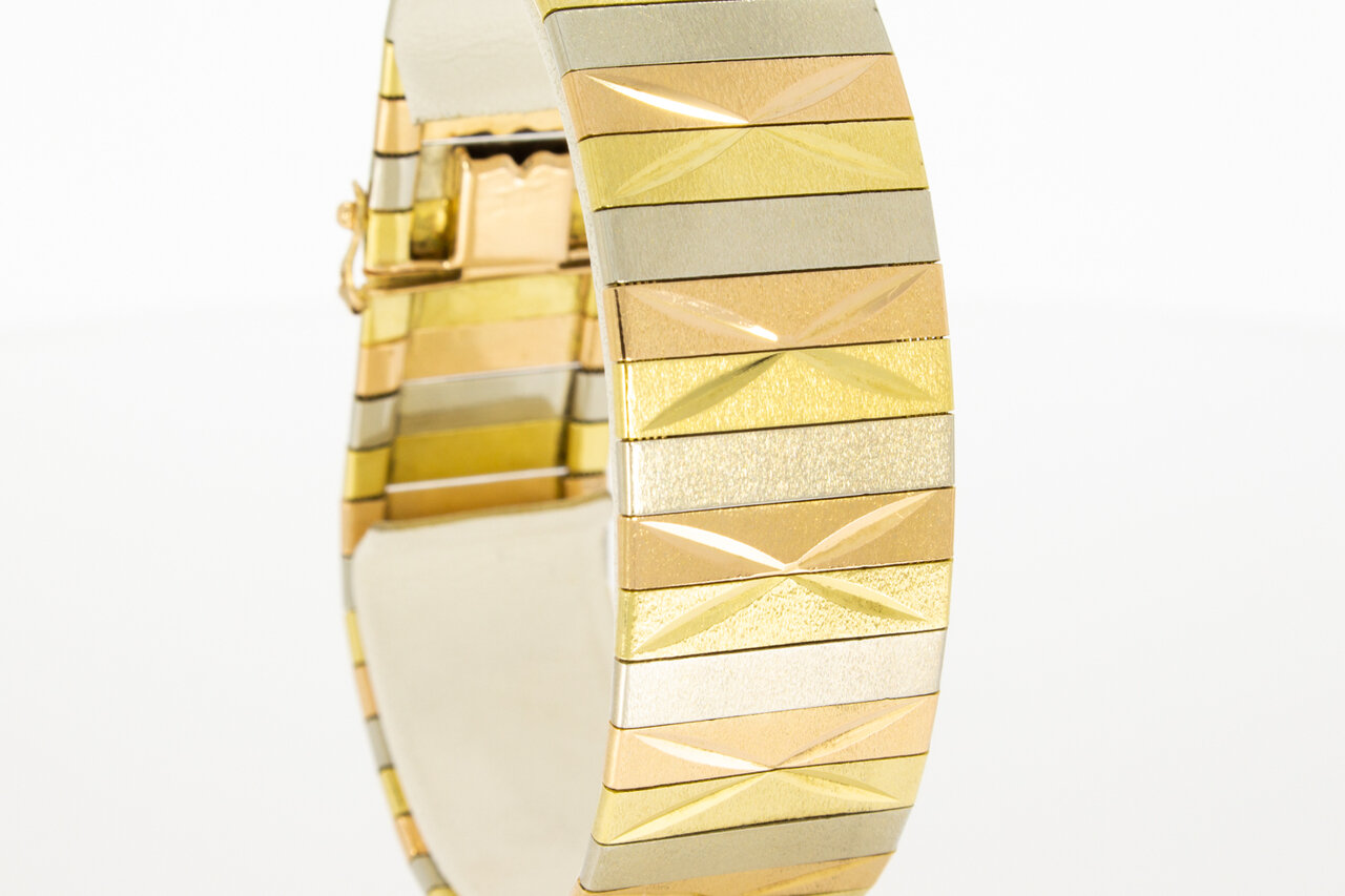 18 Karat goldene breite Vitage Armband - 19,5 cm