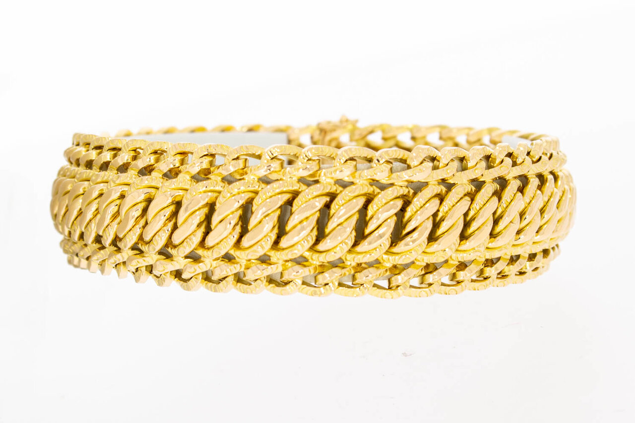 18 Karat Gold geflochtenes breites Armband - 21,3 cm