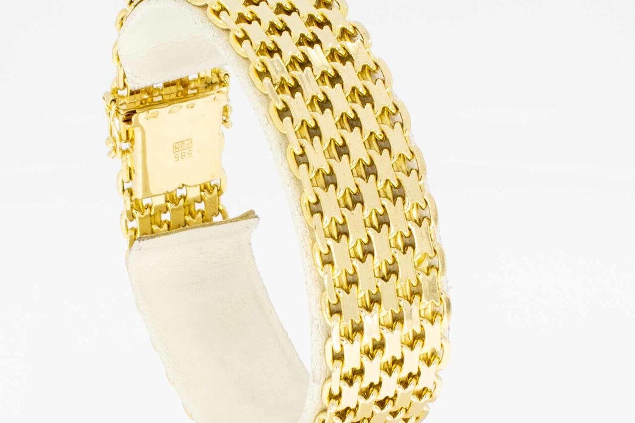 Geflochtenes Vintage Gold Armband 14 Karat - 19 cm