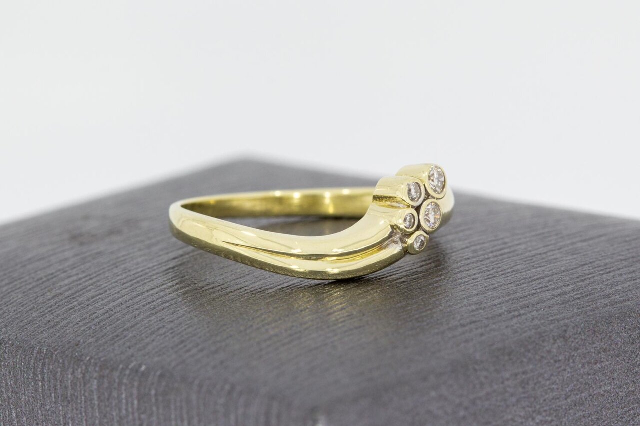 14 Karat Gold geschwungene Ring mit Zirkonia - 16,1 mm