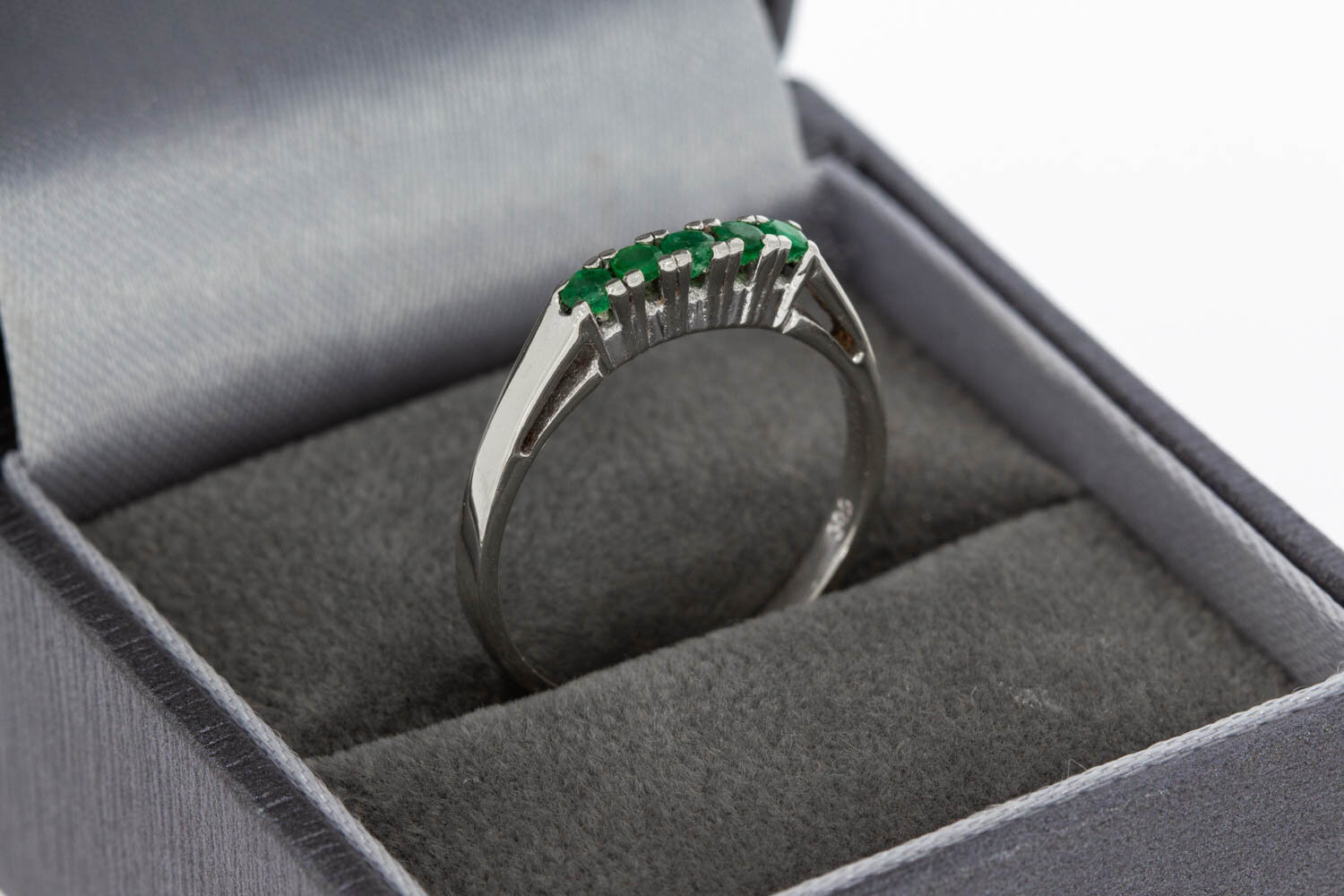 Smaragd Ring 14 Karat Gold - 17,1 mm