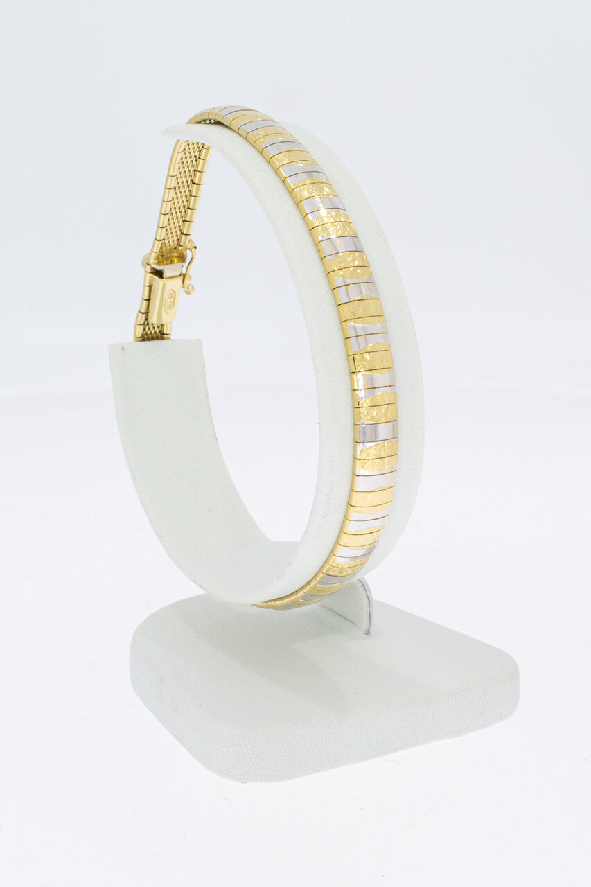 Zweifarbiges Armband 14 Karat Gold - 19,1 cm