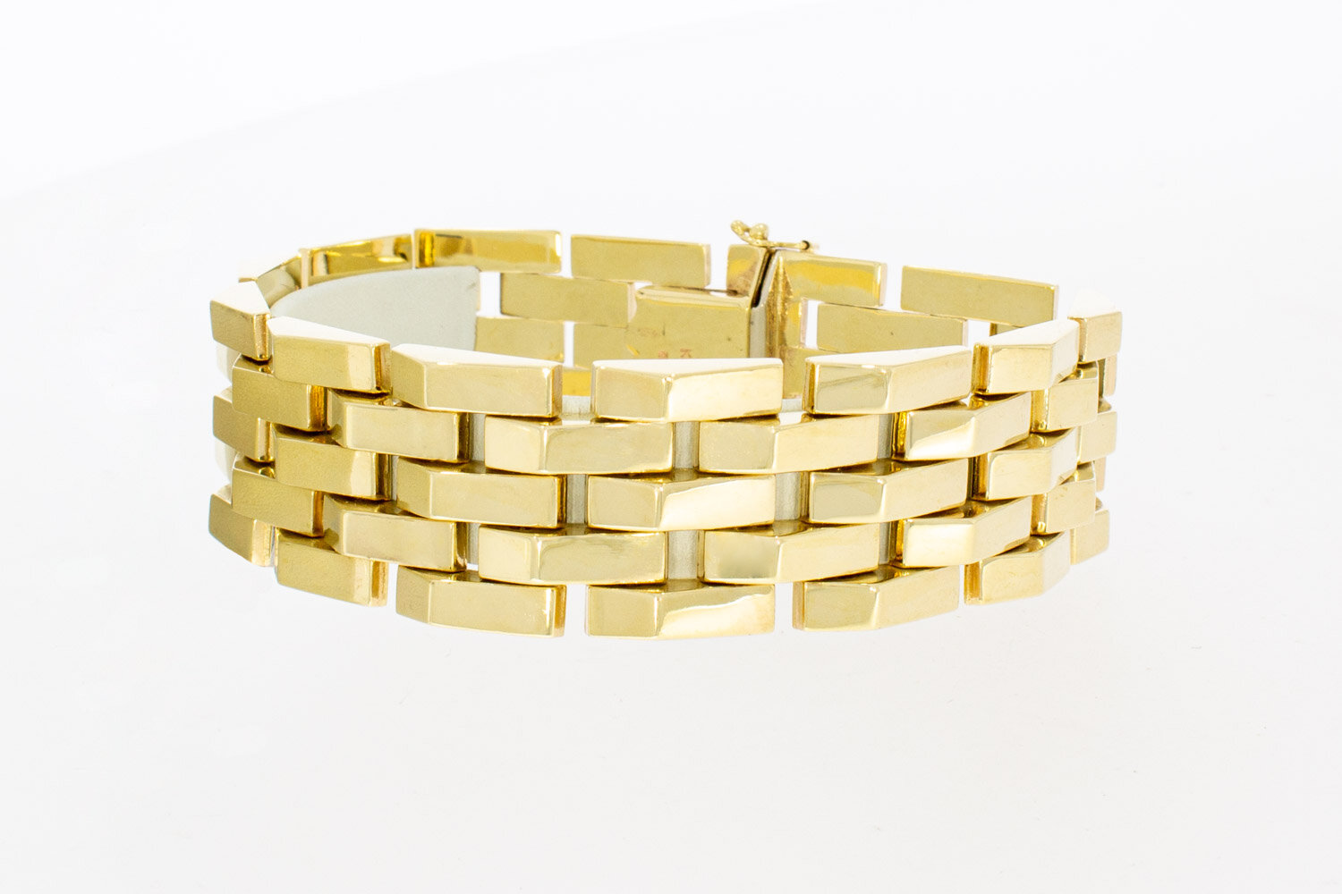 14 Karat breites Goldbarren Armband – 22,5 cm