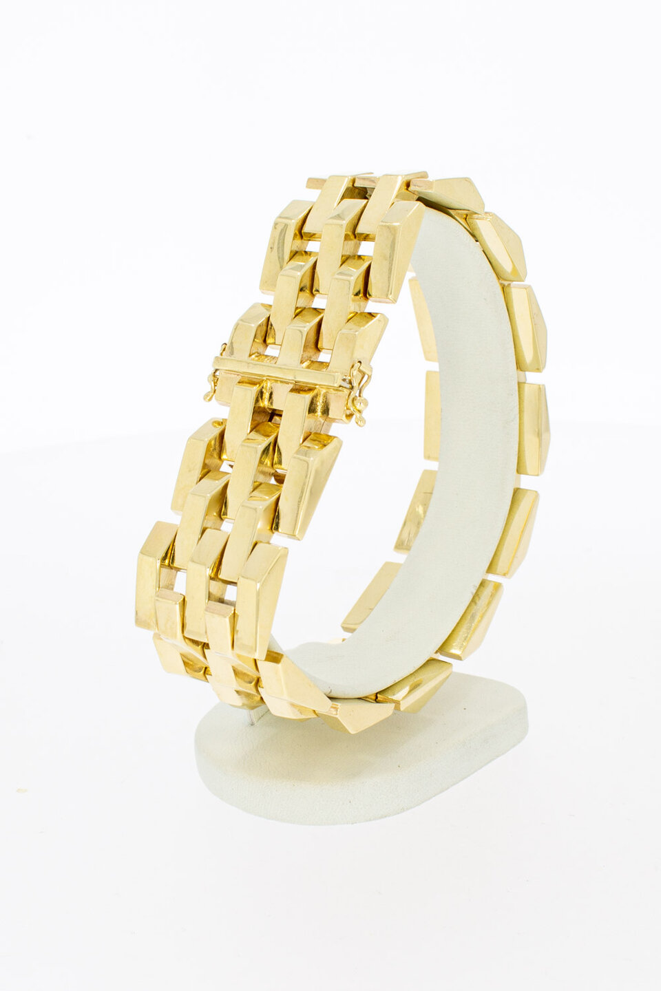 14 Karat breites Goldbarren Armband – 22,5 cm
