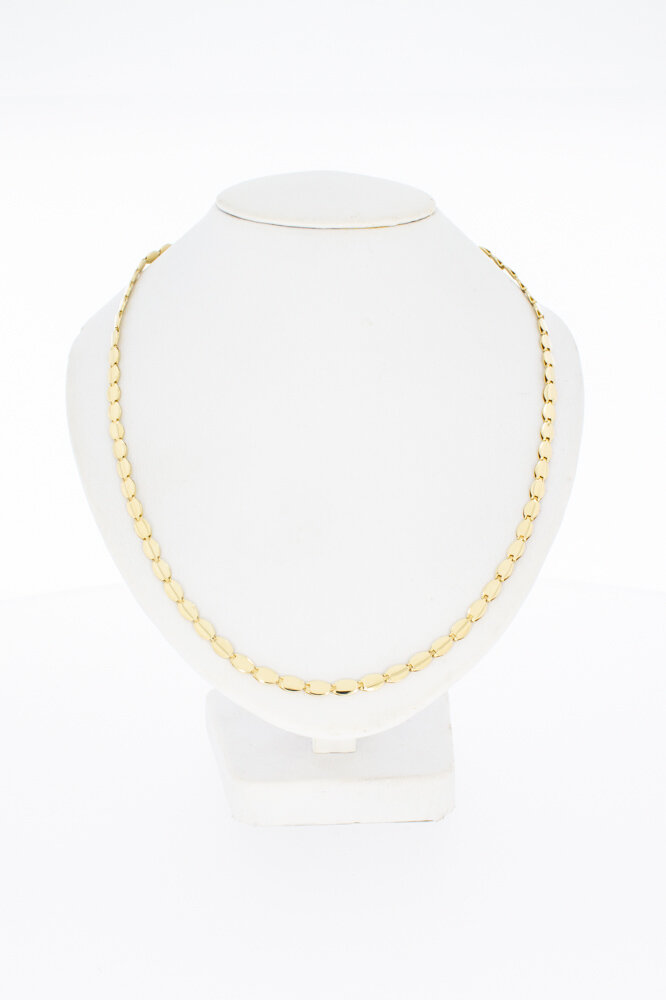 14 Karat Goldreiskorn Halskette - 45,6 cm