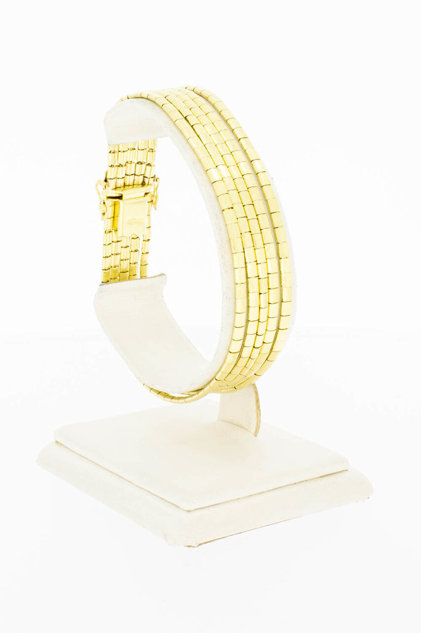 5-reihiges Goldbarren Armband 18 Karat Gold - 19,7 cm
