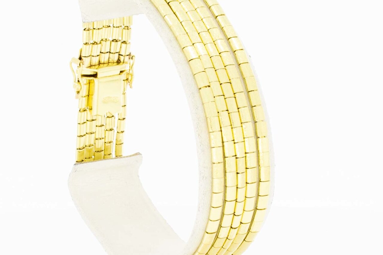 5-reihiges Goldbarren Armband 18 Karat Gold - 19,7 cm