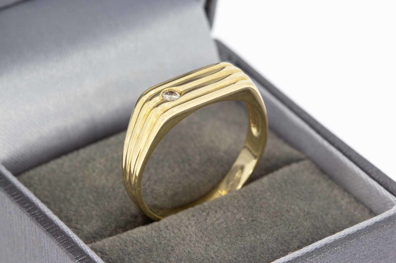 14 Karat Gold profilierte Statement Ring - 20,1 mm
