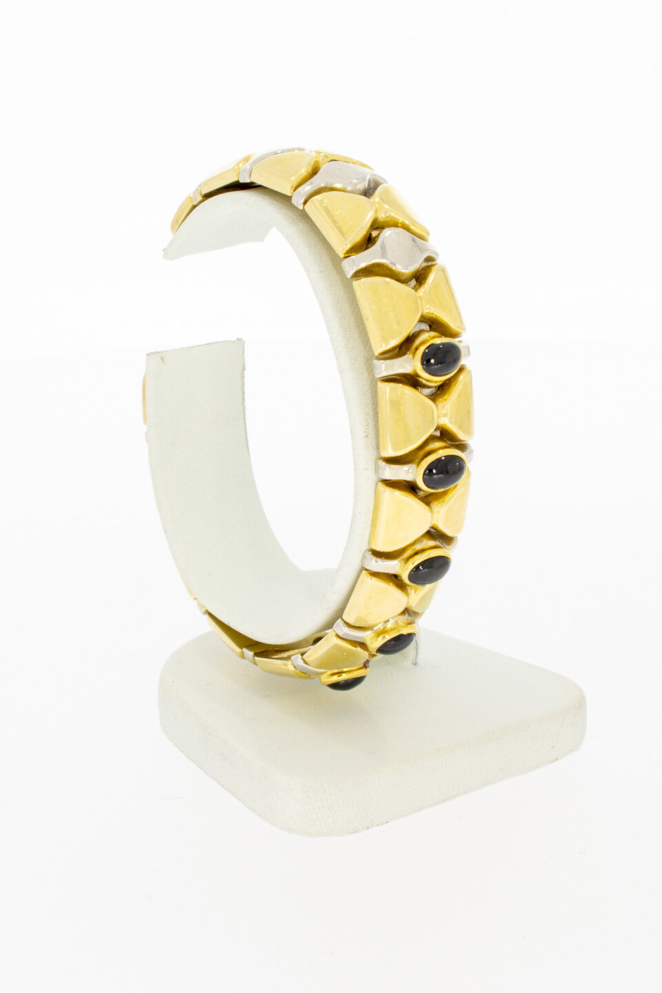 Clip Armband 14 Karat Gold mit Saphir