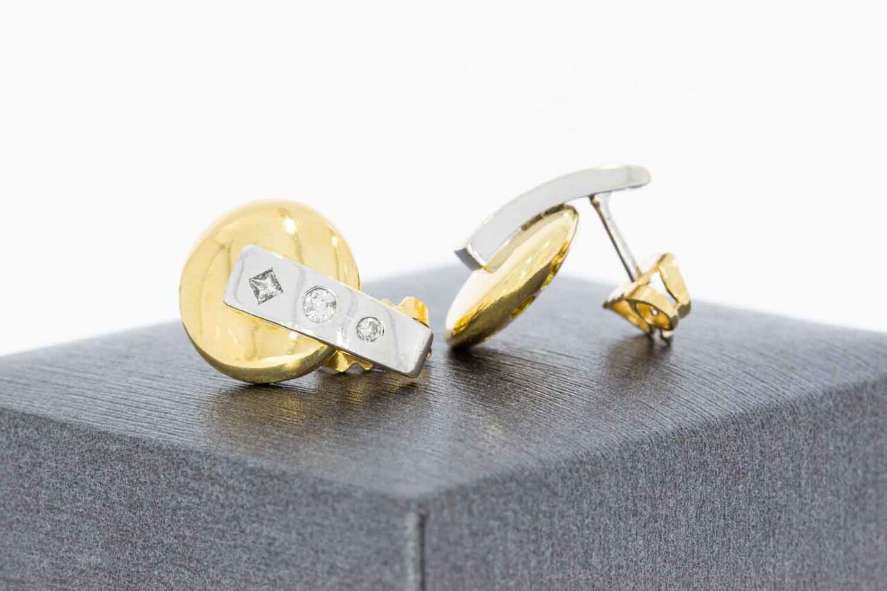 Diamanten Ohrstecker 18 Karat Bicolor Gold