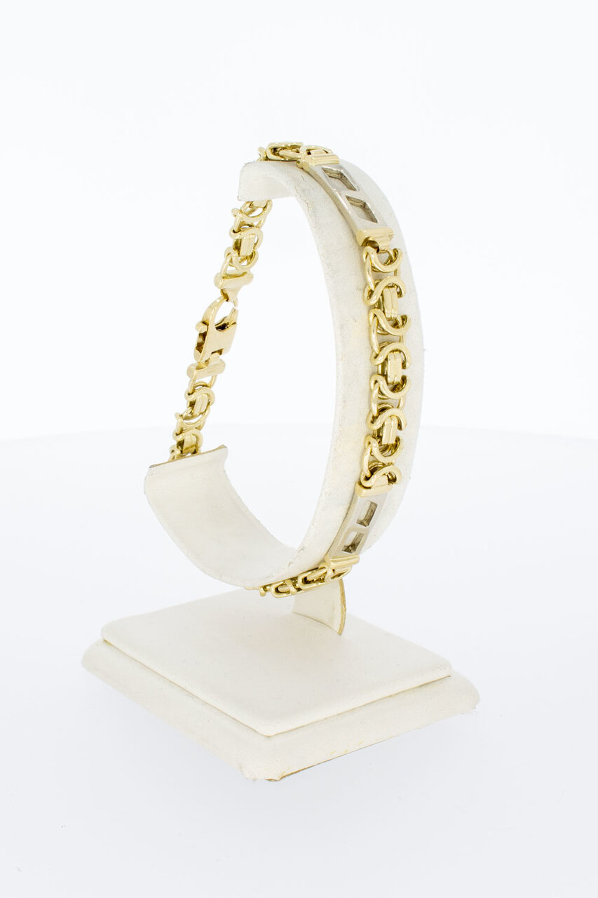 Flaches Königsarmband aus 14 Karat Gold - 23 cm