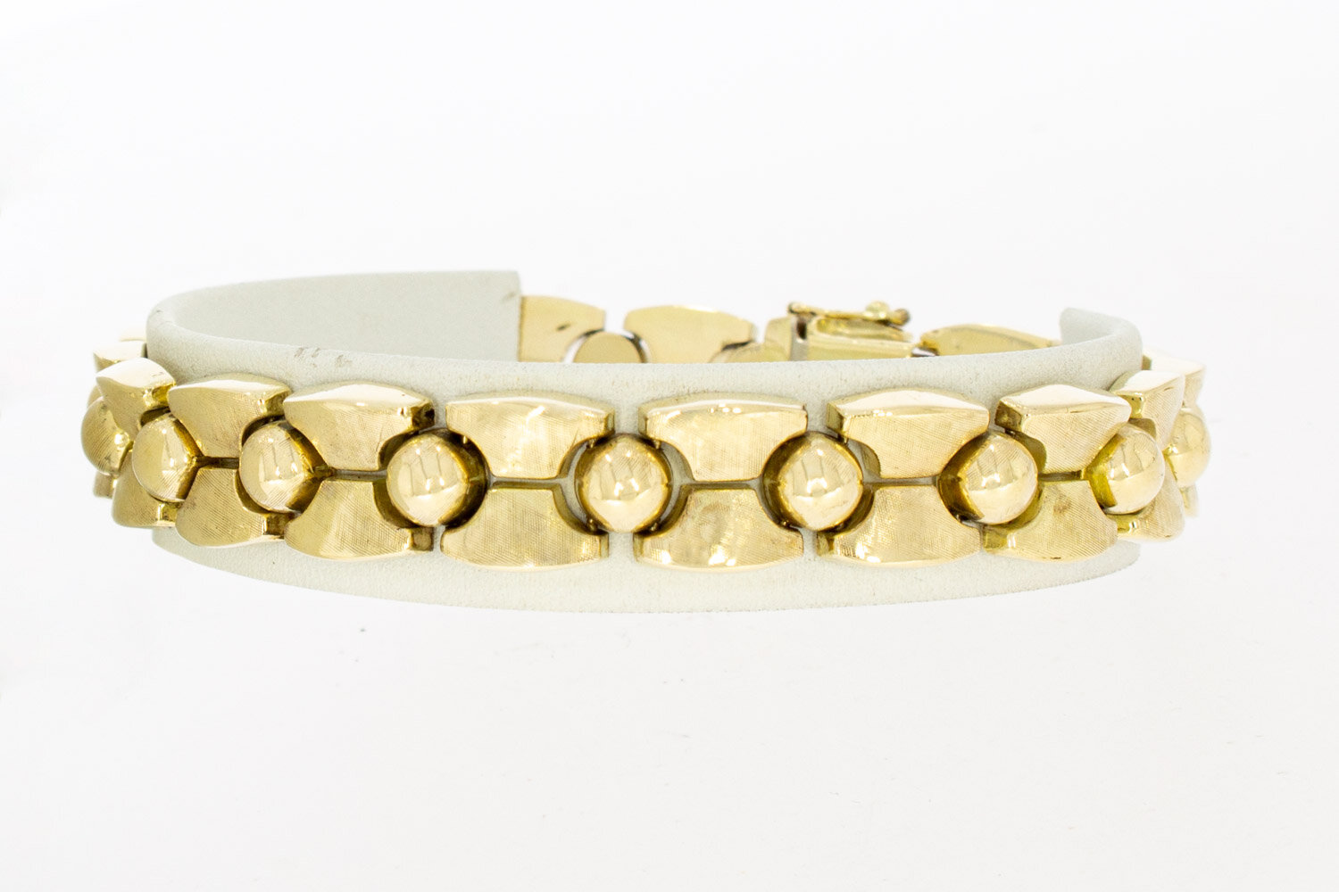 14 Karat Goldene breite Vintage Armband - 20 cm