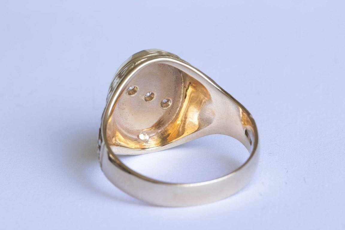 585 bicolor Gold Statement Ring - 20 mm