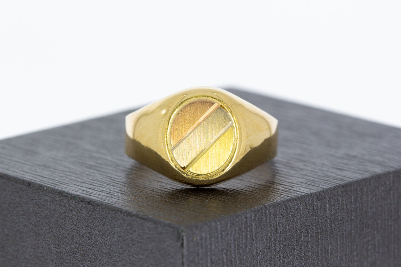 Tricolor Pinky Ring 18 Karat Gold - 17,7 mm