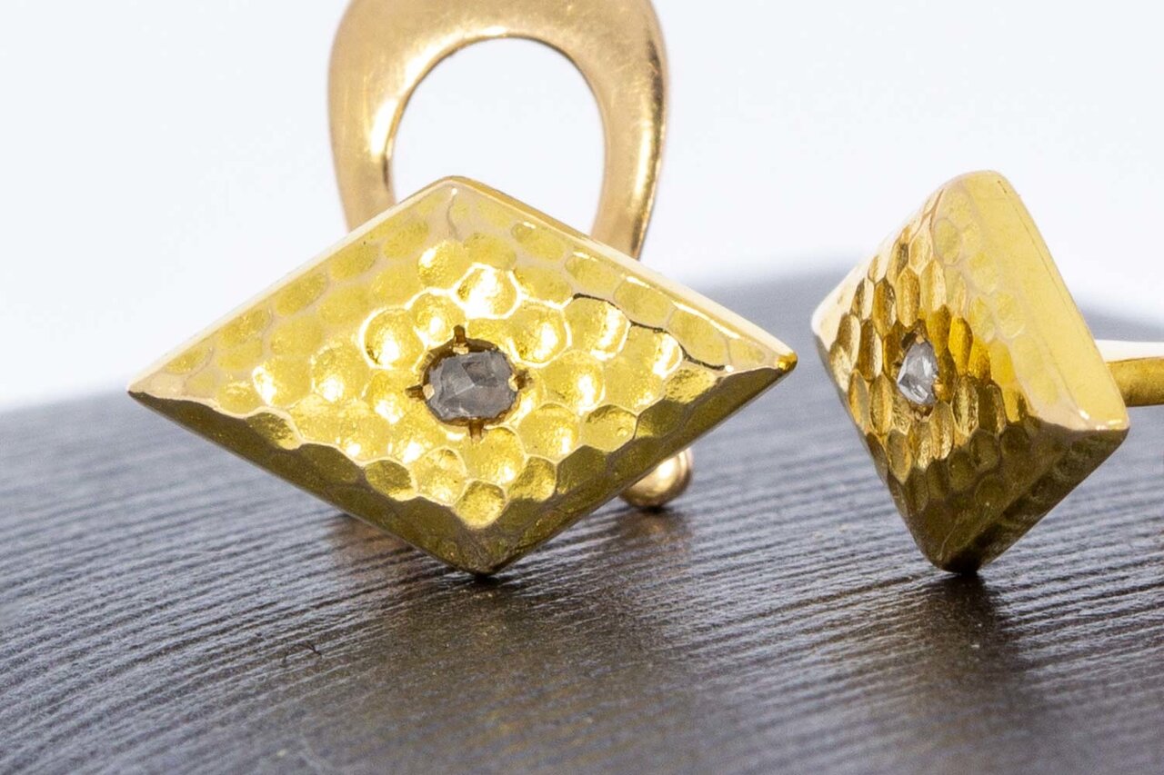 Diamant Manschettenknöpfe 18 Karat Gold