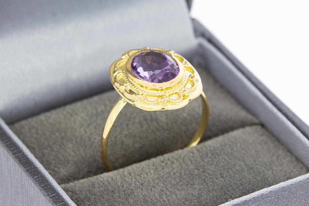 Vintage Amethyst Ring aus 14 Karat Gold - 18,4 mm