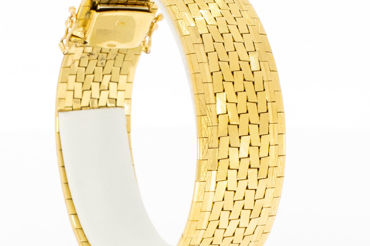 18 Karat Gold breites Vintage Armband - 19,2 cm