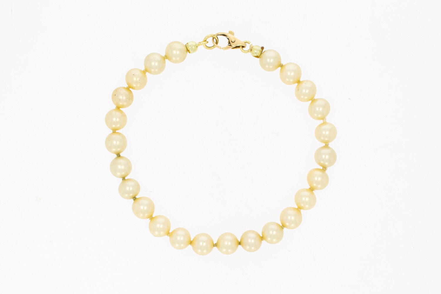 Perlenarmband 14 Karat Gold - 21,6 cm