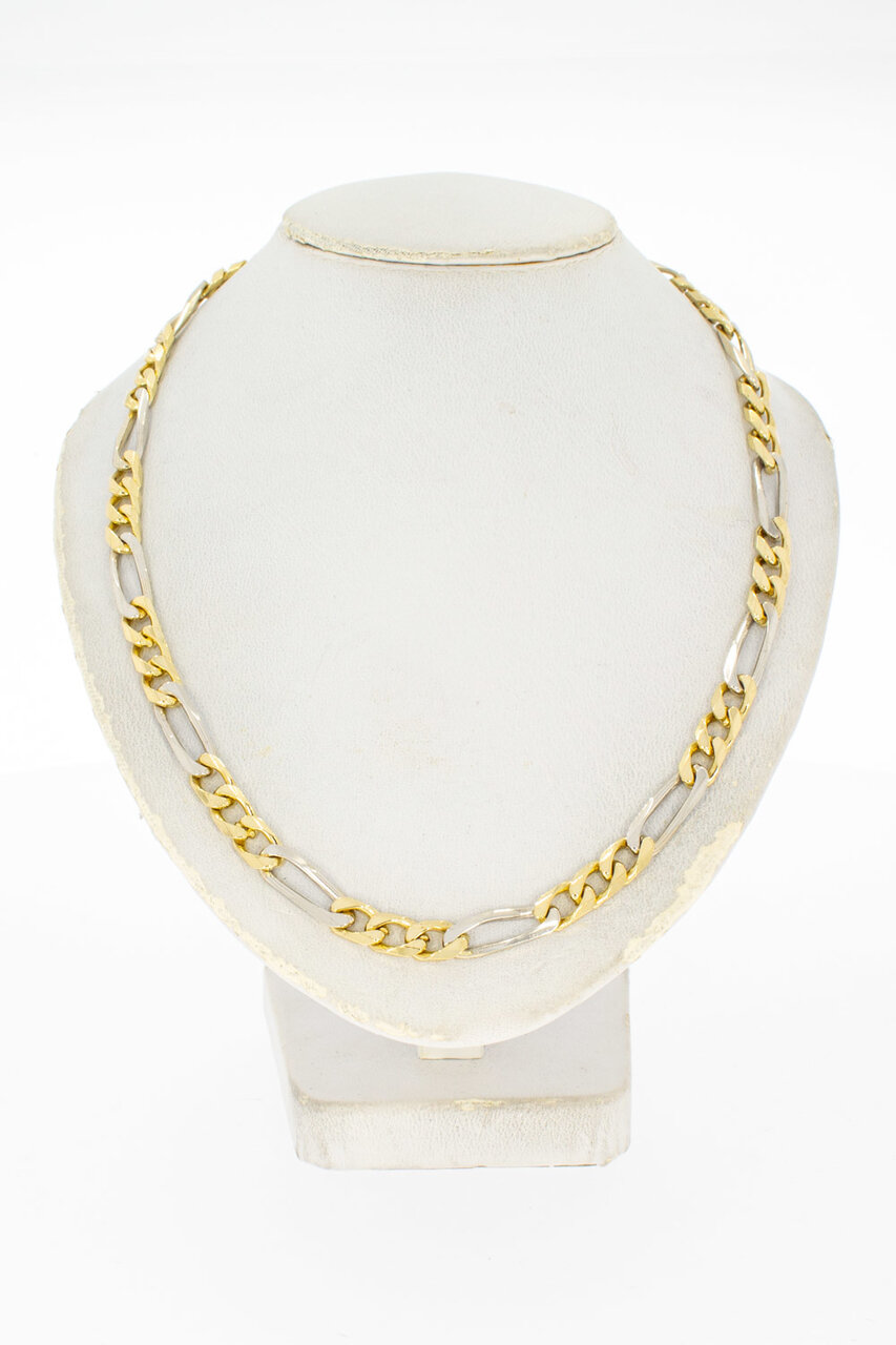 Figaro Halskette aus 18 Karat bicolor Gold - 40,1 cm