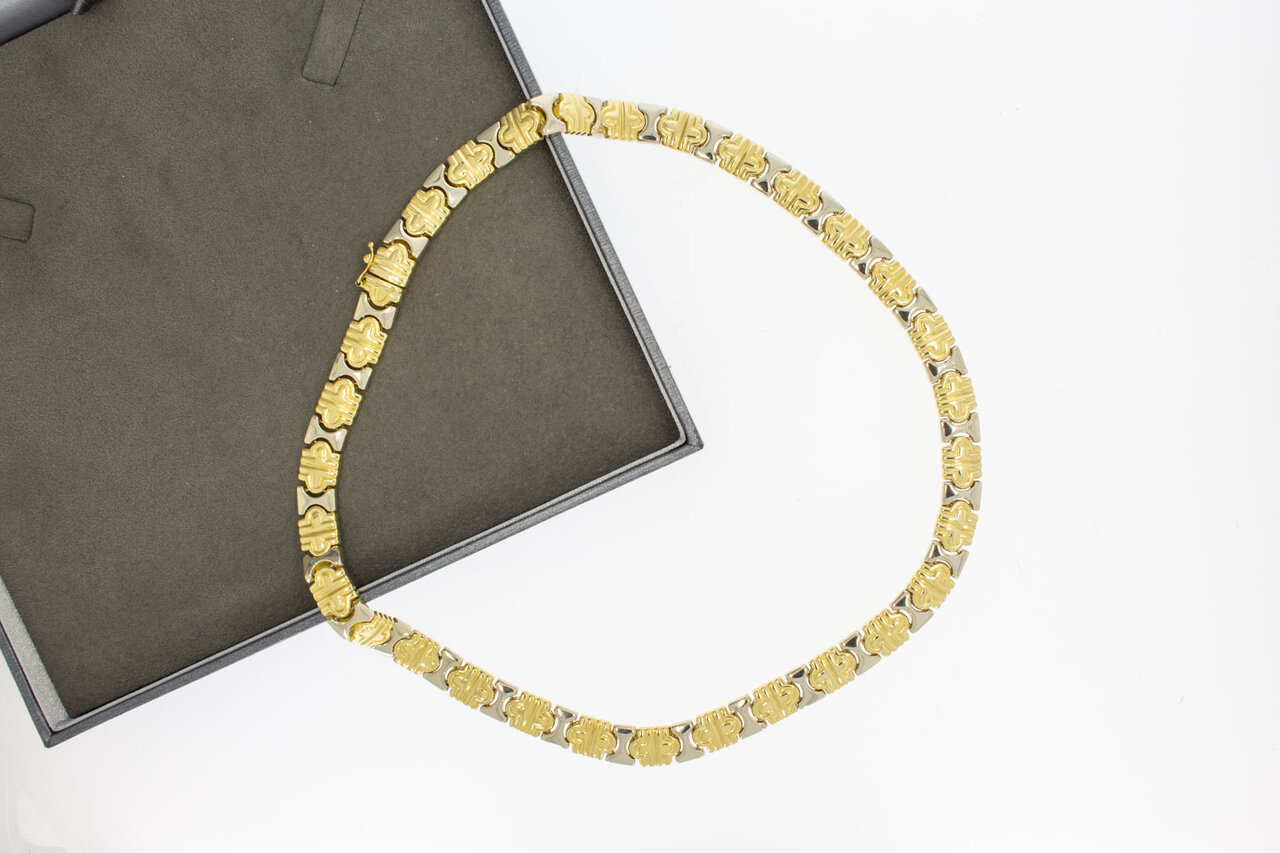 18 Karat Königskette aus zweifarbigem Gold - 45,5 cm