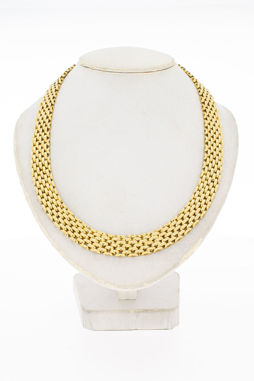14 Karat Gold Halskette mit breitem Tankglied - 44,2 cm