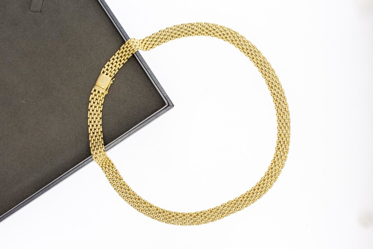 14 Karat Gold Halskette mit breitem Tankglied - 44,2 cm